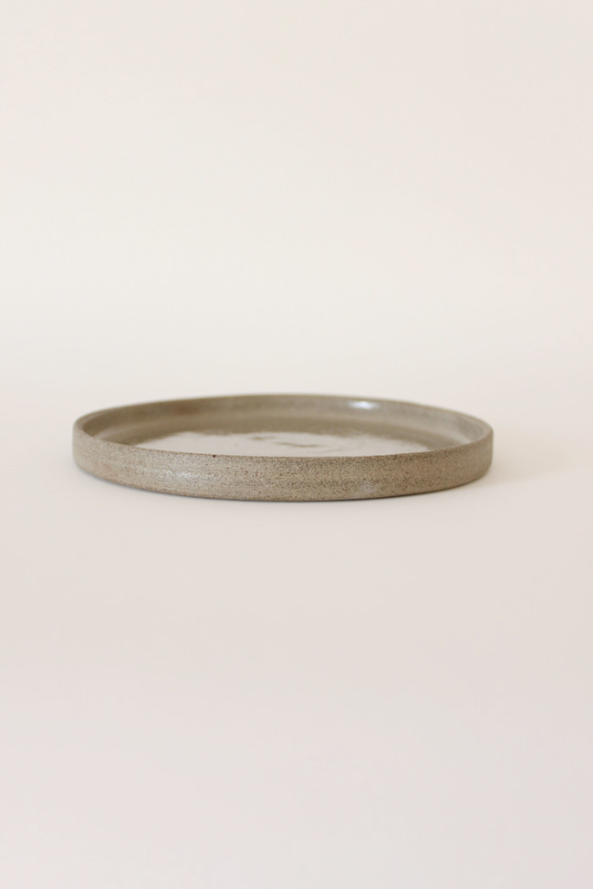 grey small stoneware plate